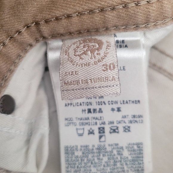 Diesel thavar men's denim jeans tan cream size 30 x 32 slim skinny fit pants - Picture 9 of 15